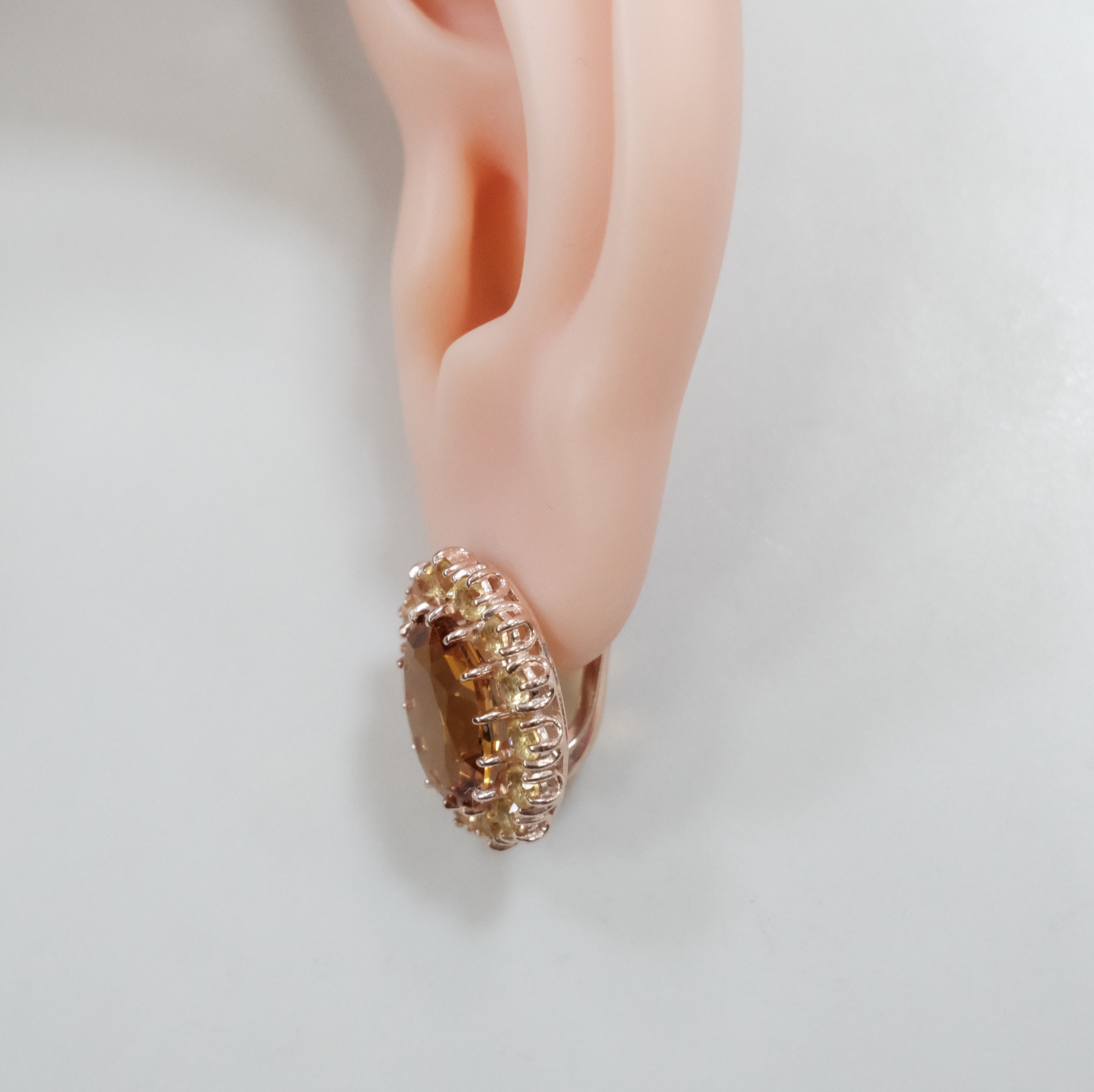 Серебряные серьги с цитринами